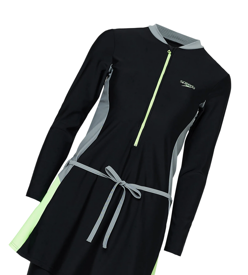 Women's Endurance10 Two Piece Closedback Full Body Suit - Black, Monument & Pale Clover