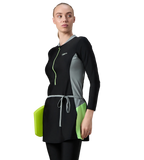 Women's Endurance10 Two Piece Closedback Full Body Suit - Black, Monument & Pale Clover