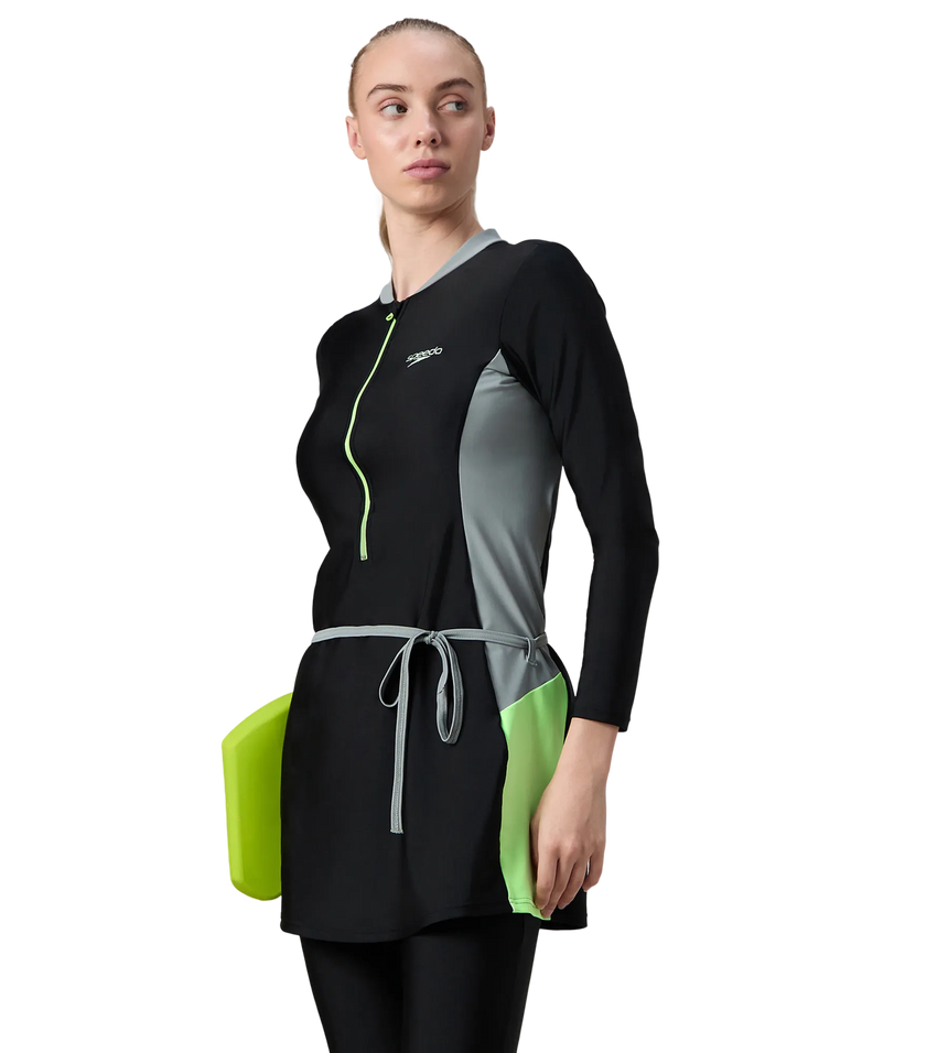 Women's Endurance10 Two Piece Closedback Full Body Suit - Black, Monument & Pale Clover
