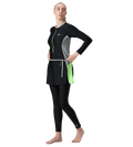 Women's Endurance10 Two Piece Closedback Full Body Suit - Black, Monument & Pale Clover