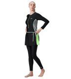 Women's Endurance10 Two Piece Closedback Full Body Suit - Black, Monument & Pale Clover