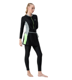 Women's Endurance10 Two Piece Closedback Full Body Suit - Black, Monument & Pale Clover