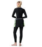 Women's Endurance10 Two Piece Closedback Full Body Suit - Black, Monument & Pale Clover