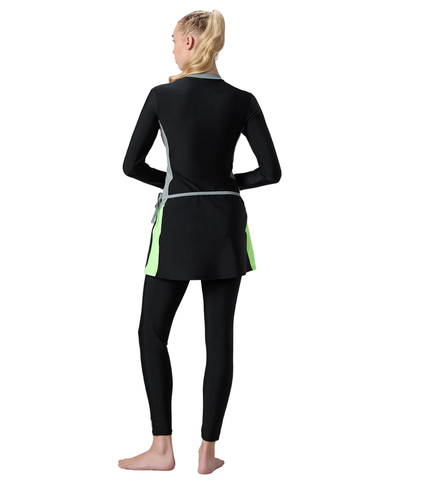 Women's Endurance10 Two Piece Closedback Full Body Suit - Black, Monument & Pale Clover