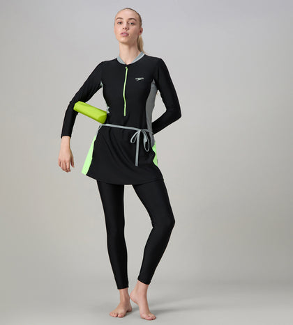 Women's Endurance10 Two Piece Closedback Full Body Suit - Black, Monument & Pale Clover