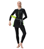 Women's Endurance10 Two Piece Closedback Full Body Suit - Black, Monument & Pale Clover
