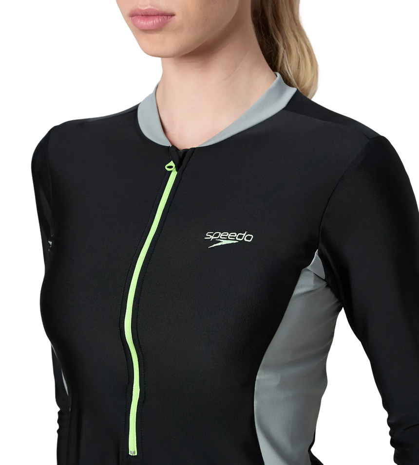 Women's Endurance10 Two Piece Closedback Full Body Suit - Black, Monument & Pale Clover