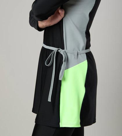 Women's Endurance10 Two Piece Closedback Full Body Suit - Black, Monument & Pale Clover