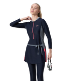 Women's Endurance10 Two Piece Closedback Full Body Suit - Navy, Coin Grey & Pink Lemonade
