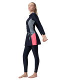 Women's Endurance10 Two Piece Closedback Full Body Suit - Navy, Coin Grey & Pink Lemonade