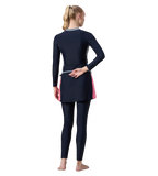 Women's Endurance10 Two Piece Closedback Full Body Suit - Navy, Coin Grey & Pink Lemonade