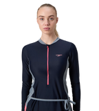 Women's Endurance10 Two Piece Closedback Full Body Suit - Navy, Coin Grey & Pink Lemonade