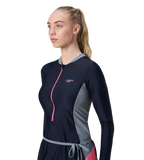 Women's Endurance10 Two Piece Closedback Full Body Suit - Navy, Coin Grey & Pink Lemonade