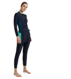 Women's Endurance10 Two Piece Closedback Full Body Suit - True Navy, Dark Teal & Arctic Glass