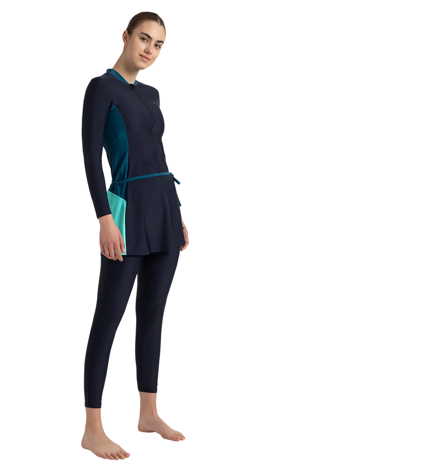Women's Endurance10 Two Piece Closedback Full Body Suit - True Navy, Dark Teal & Arctic Glass