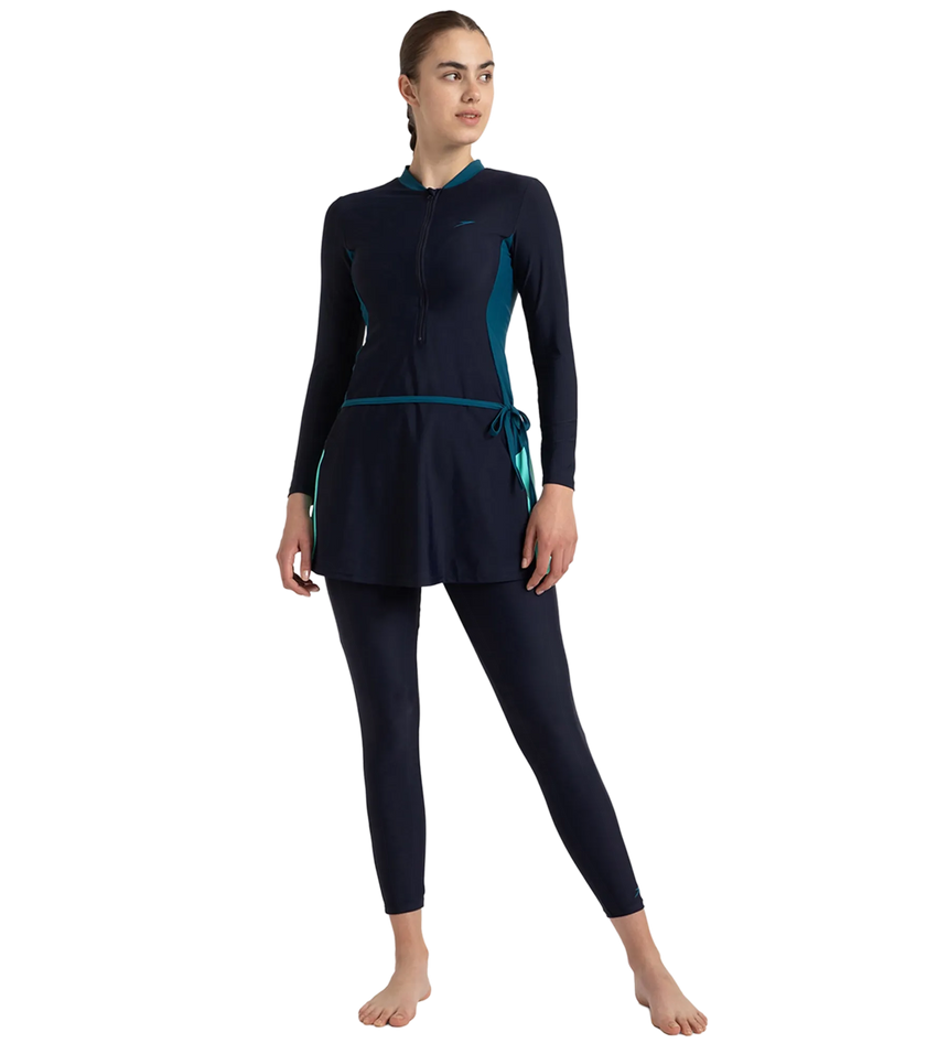 Women's Endurance10 Two Piece Closedback Full Body Suit - True Navy, Dark Teal & Arctic Glass