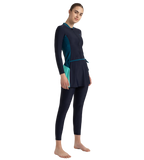 Women's Endurance10 Two Piece Closedback Full Body Suit - True Navy, Dark Teal & Arctic Glass