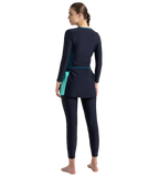 Women's Endurance10 Two Piece Closedback Full Body Suit - True Navy, Dark Teal & Arctic Glass
