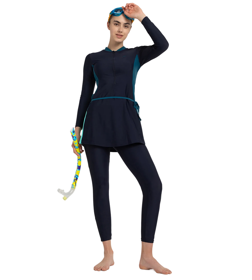 Women's Endurance10 Two Piece Closedback Full Body Suit - True Navy, Dark Teal & Arctic Glass