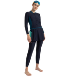 Women's Endurance10 Two Piece Closedback Full Body Suit - True Navy, Dark Teal & Arctic Glass