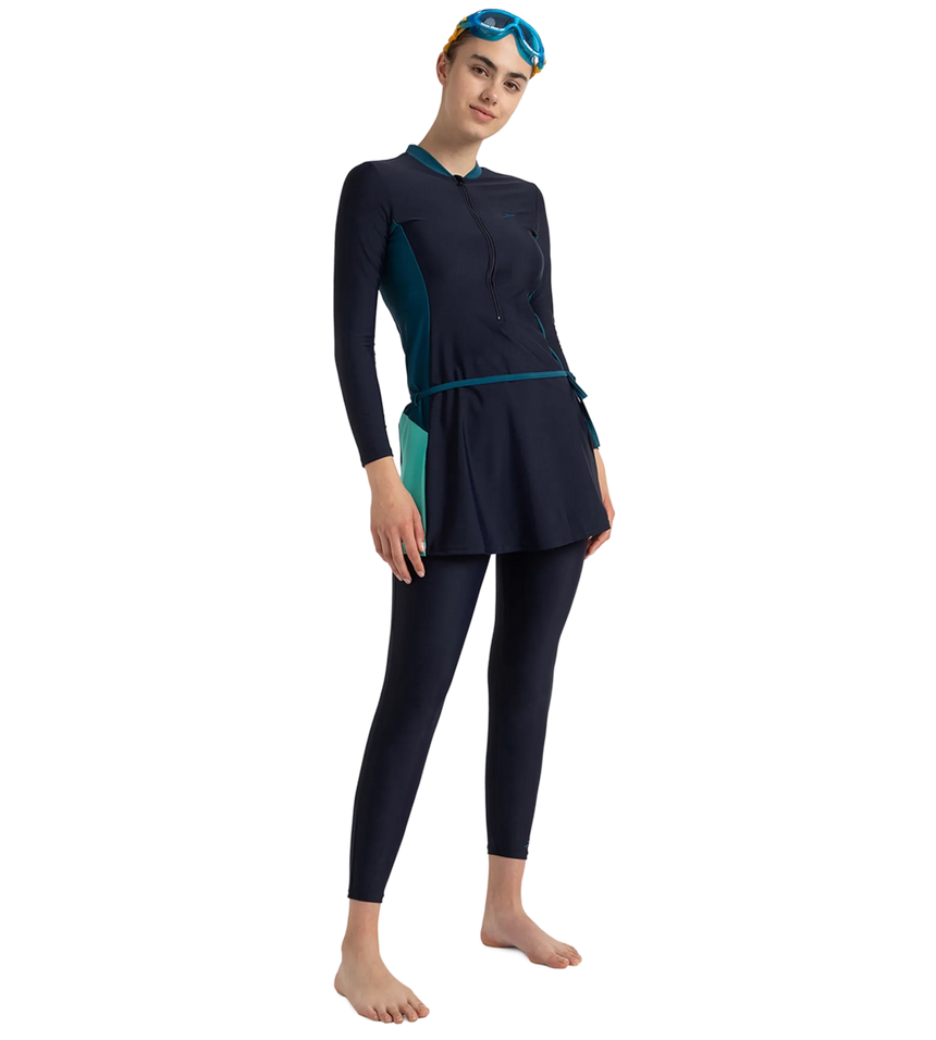 Women's Endurance10 Two Piece Closedback Full Body Suit - True Navy, Dark Teal & Arctic Glass