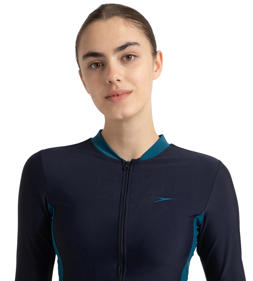Women's Endurance10 Two Piece Closedback Full Body Suit - True Navy, Dark Teal & Arctic Glass