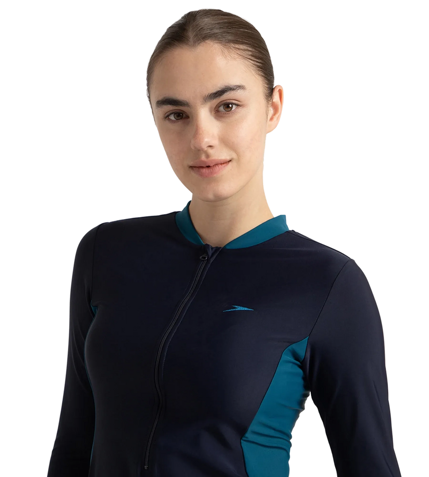 Women's Endurance10 Two Piece Closedback Full Body Suit - True Navy, Dark Teal & Arctic Glass