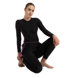 Women's Endurance10 Two Piece Closedback Full Body Suit - Black, Plum Dandy & Neon Violet