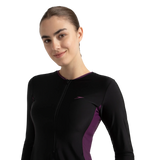 Women's Endurance10 Two Piece Closedback Full Body Suit - Black, Plum Dandy & Neon Violet