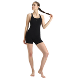 Women's Endurance+ Myrtle Racerback Legsuit - Black & Rose Gold