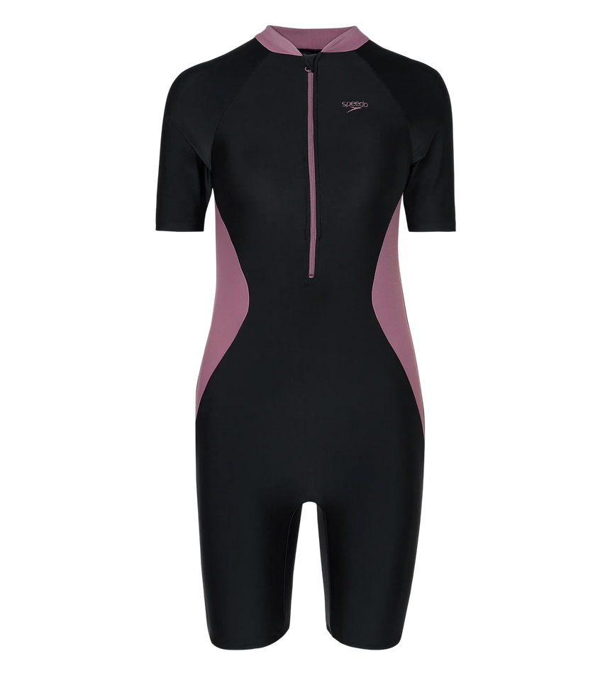 Women's Endurance10 Essential Panel Closedback Kneesuit - Black & Rum Raisin
