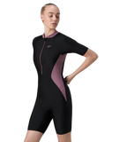 Women's Endurance10 Essential Panel Closedback Kneesuit - Black & Rum Raisin