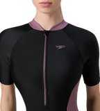 Women's Endurance10 Essential Panel Closedback Kneesuit - Black & Rum Raisin