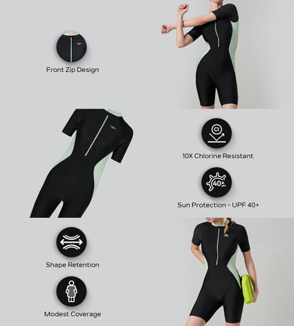 Women's Endurance10 Essential Panel Closedback Kneesuit - Black & Pale Adventure