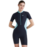 Women's Endurance 10 Essential Panel Kneesuit Swimwear - True Navy & Marine Blue