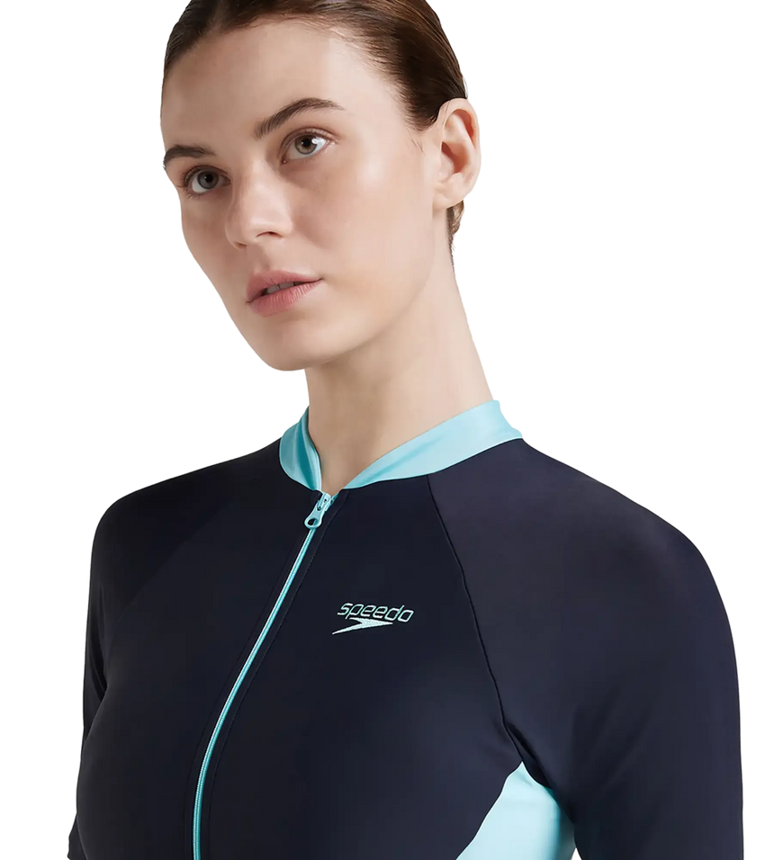 Women's Endurance 10 Essential Panel Kneesuit Swimwear - True Navy & Marine Blue