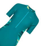Women's Endurance10 Essential Splice Print Closedback Kneesuit - Kai Green & Mayan Blue