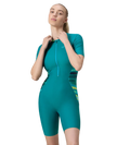 Women's Endurance10 Essential Splice Print Closedback Kneesuit - Kai Green & Mayan Blue