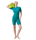 Women's Endurance10 Essential Splice Print Closedback Kneesuit - Kai Green & Mayan Blue