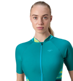 Women's Endurance10 Essential Splice Print Closedback Kneesuit - Kai Green & Mayan Blue