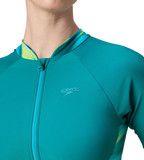 Women's Endurance10 Essential Splice Print Closedback Kneesuit - Kai Green & Mayan Blue