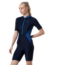Women's Endurance10 Essential Splice Print Closedback Kneesuit - True Navy & Mayan Blue