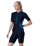Women's Endurance10 Essential Splice Print Closedback Kneesuit - True Navy & Mayan Blue