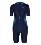 Women's Endurance10 Essential Splice Print Closedback Kneesuit - True Navy & Mayan Blue