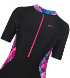 Women's Endurance10 Essential Splice Print Closedback Kneesuit - Black & Margarita Pink