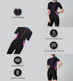 Women's Endurance10 Essential Splice Print Closedback Kneesuit - Black & Margarita Pink