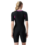 Women's Endurance10 Essential Splice Print Closedback Kneesuit - Black & Margarita Pink