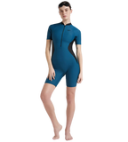 Women's Endurance 10 Essential Panel Kneesuit Swimwear - Dark Teal & Black