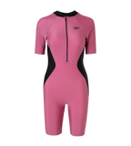 Women's Essential Panel Kneesuit Swimwear - Hotmauve & Black