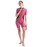Women's Essential Panel Kneesuit Swimwear - Hotmauve & Black